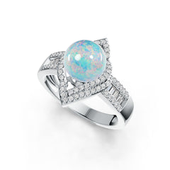 Sterling Silver Semi Mount Ring Setting Round RD 8x8mm for Pearl DHJ
