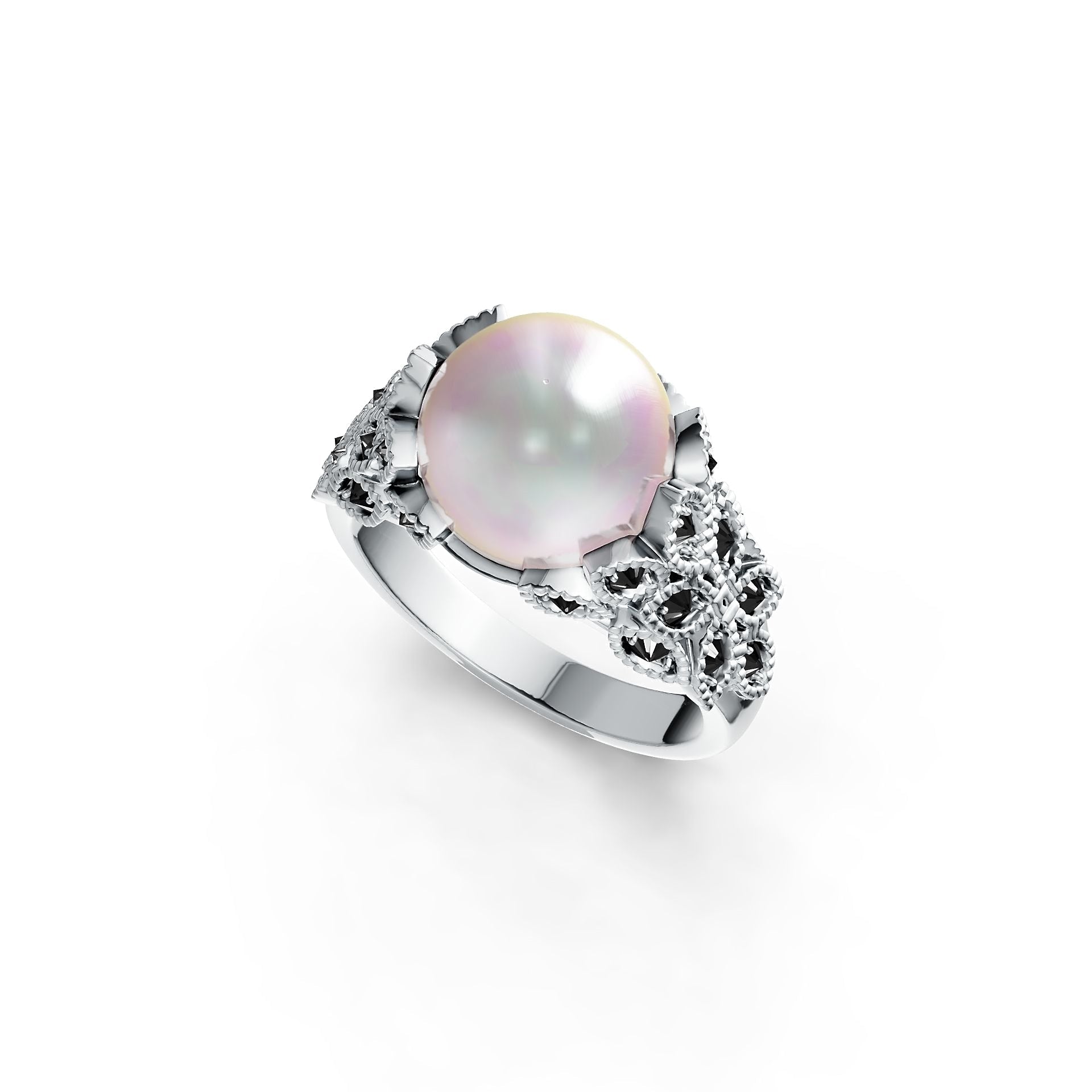 Sterling Silver Semi Mount Ring Setting Round RD 10.5mm DHJ