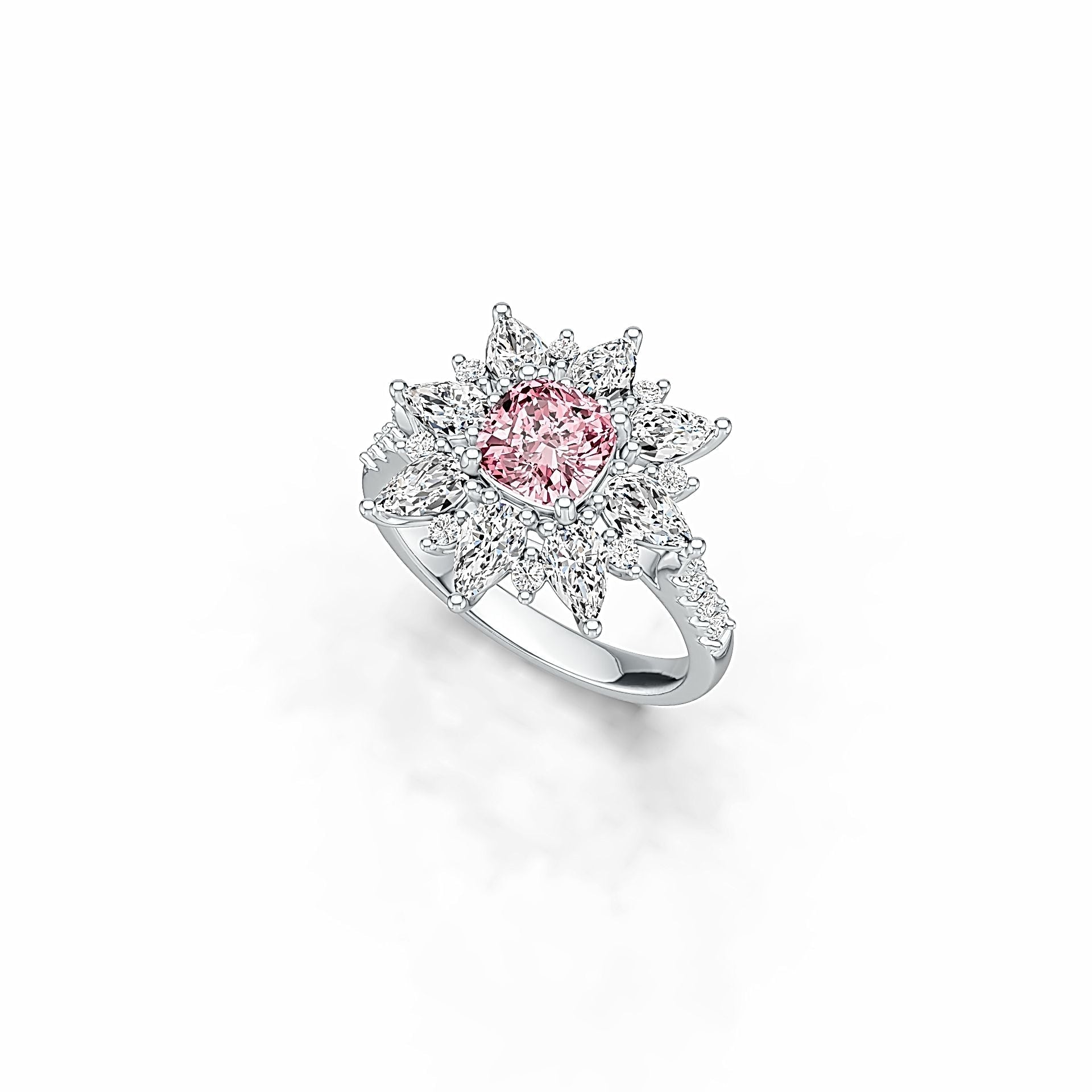 Sterling Silver Semi Mount Ring Setting Cushion CU 6x6mm PE 5x3mm Syzjewelry