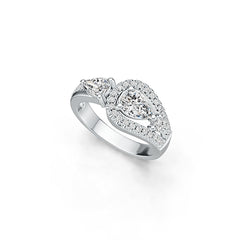 Sterling Silver Semi Mount Ring Setting Pear PE 7X5mm DHJ
