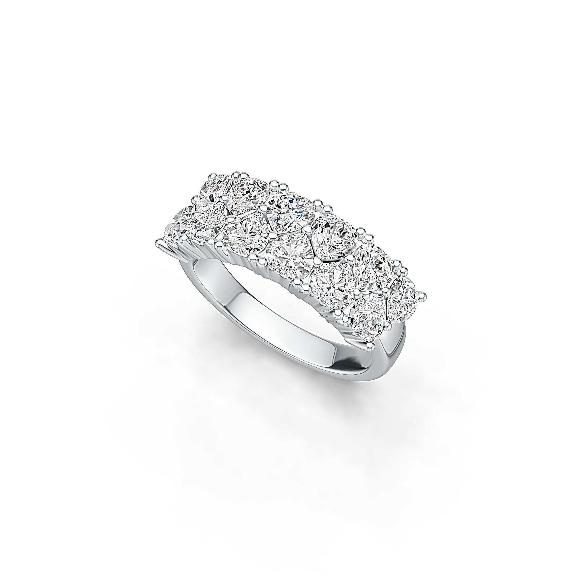 Sterling Silver Semi Mount Ring Setting Heart HT 4x4mm 12 Stone Ring DHJ