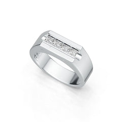 10K Gold Moissanite Ring Princess SQ 3x3mm Men's Ring