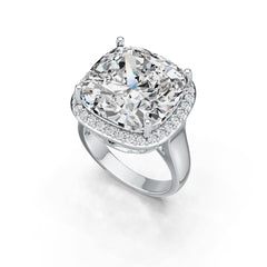 Sterling Silver Semi Mount Ring Setting Cushion CU 15x15mm Halo DHJ