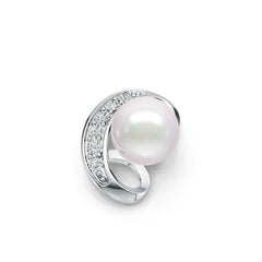 Sterling Silver Semi Mount Pendant Setting Round RD 8.5mm with White Topaz DHJ