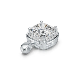 Sterling Silver Semi Mount Pendant Setting Cushion CU 11X11m Halo Syzjewelry