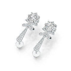 Sterling Silver Semi Mount Earrings Setting Round RD 7x7mm DHJ