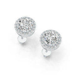 Sterling Silver Semi Mount Earrings Setting Round RD 8x8mm DHJ