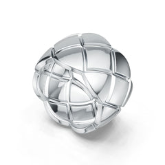 Sterling Silver Band Ring 13mm Wide with Pattern DHJ