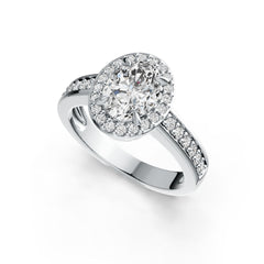 Sterling Silver Semi Mount Ring Setting Oval OV 8X6mm Halo DHJ
