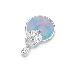 Sterling Silver Semi Mount Pendant Setting Round RD 20x20mm PE 6X4mm DHJ