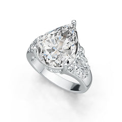 Sterling Silver Semi Mount Ring Setting Pear PE 16X12mm Filigree Band - Syzjewelry