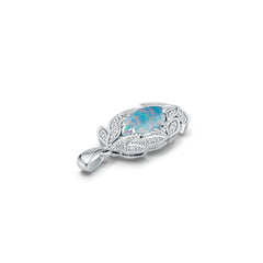 Sterling Silver Semi Mount Pendant Setting Oval OV 14X7mm Cabochon DHJ