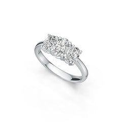 Sterling Silver Semi Mount Ring Setting Oval OV 7X5mm OV 6X4mm 3 Stone Ring DHJ