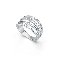 Sterling Silver Ring Multi-Row Twisted DHJ