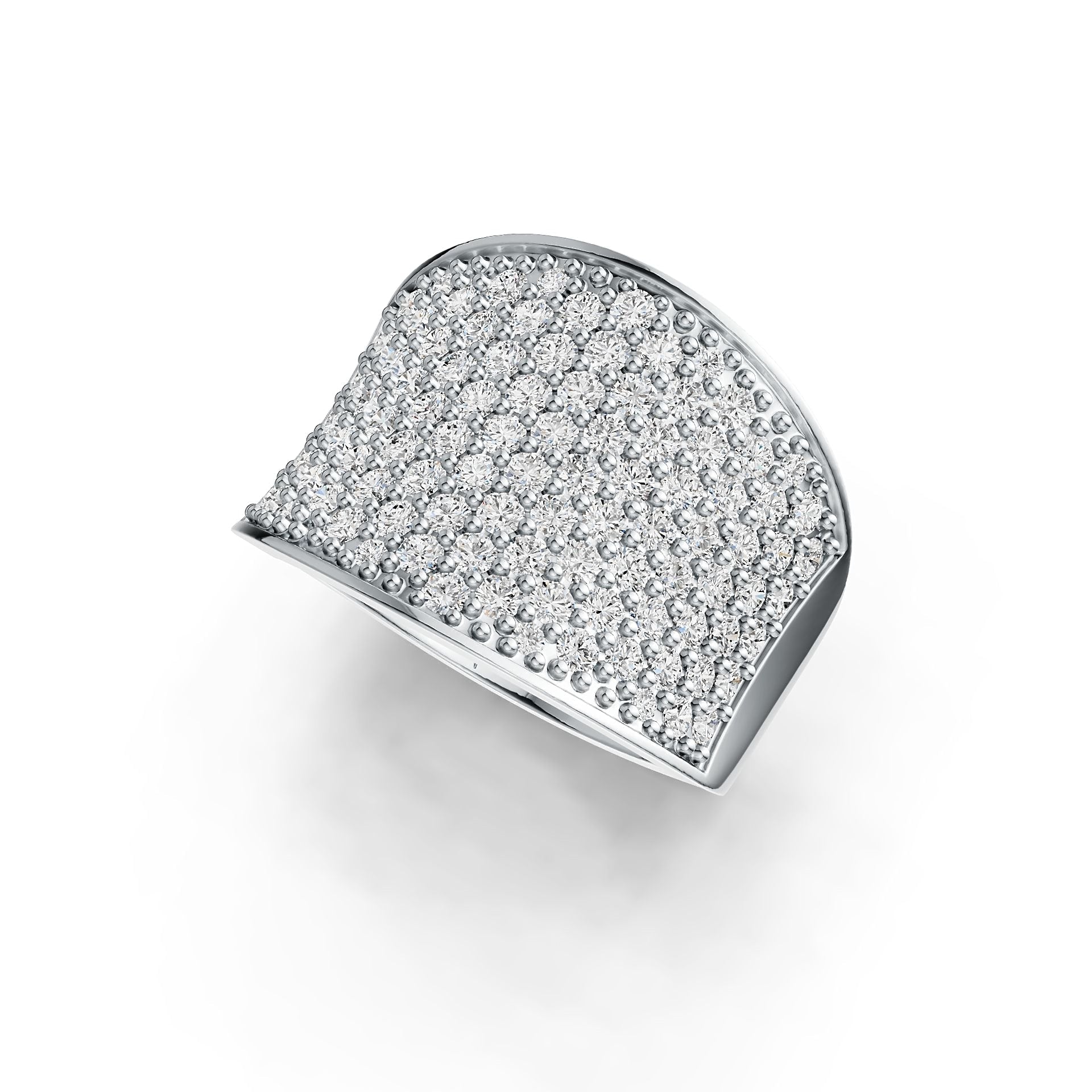 Sterling Silver Pave Cluster Ring Saddle with White Topaz or Moissanite - Syzjewelry