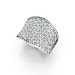 Sterling Silver Pave Cluster Ring Saddle with White Topaz or Moissanite - Syzjewelry