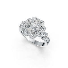 Sterling Silver Semi Mount Ring Setting Oval OV 5x3mm RD 4x4mm DHJ