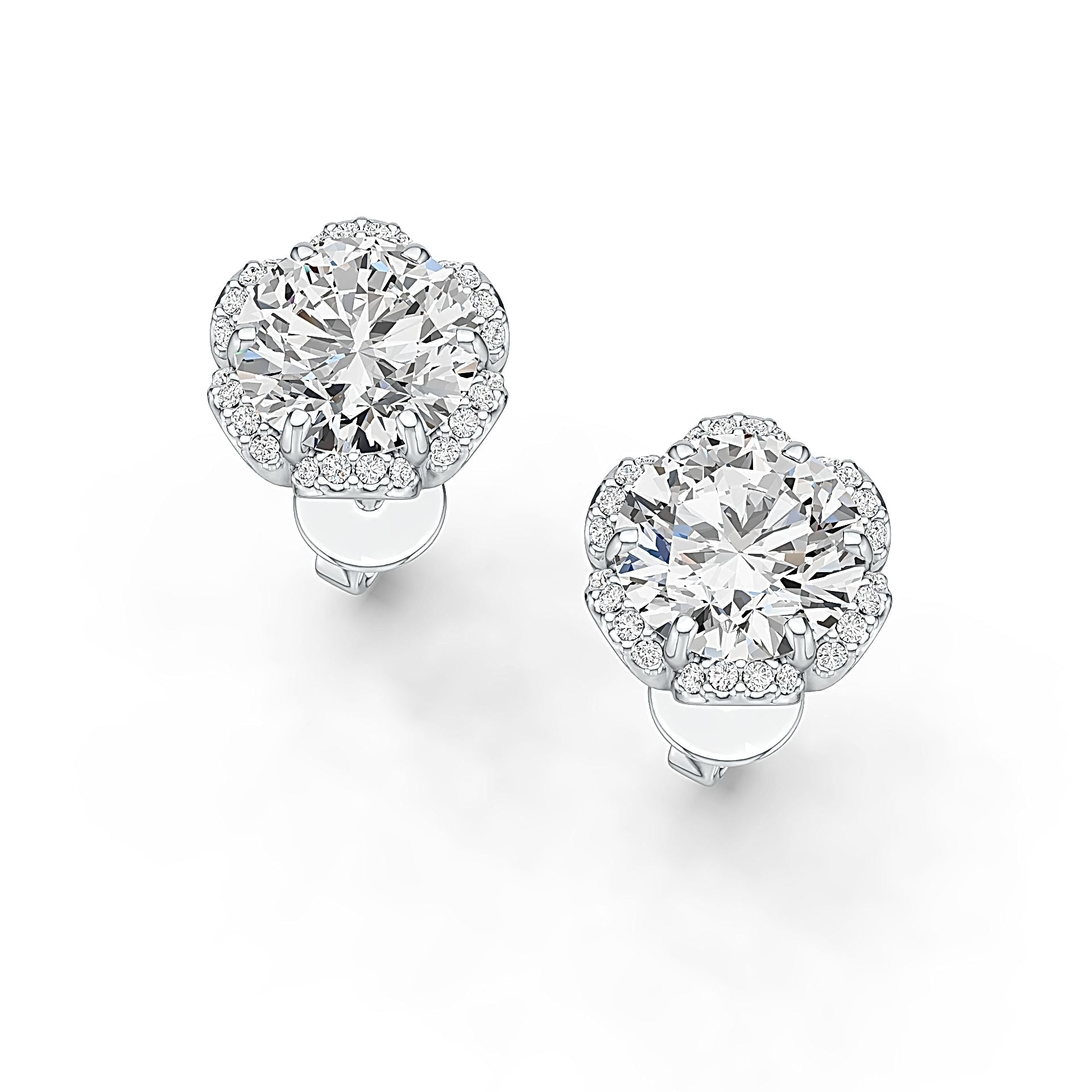 Sterling Silver Semi Mount Earrings Setting Round RD 8x8mm DHJ