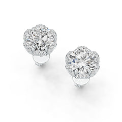 Sterling Silver Semi Mount Earrings Setting Round RD 8x8mm DHJ