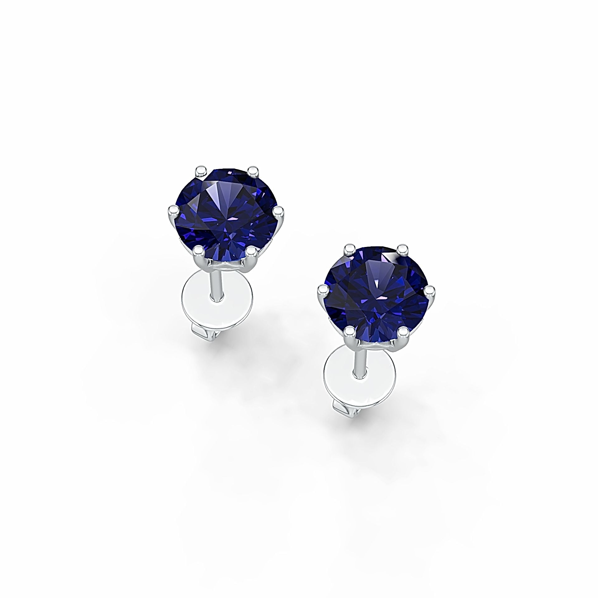 Sterling Silver Semi Mount Earrings Setting Round RD 7x7mm DHJ
