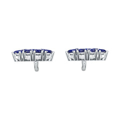 Sterling Silver Royal Blue Sapphire Chandelier Earrings Pear PE 5x3mm