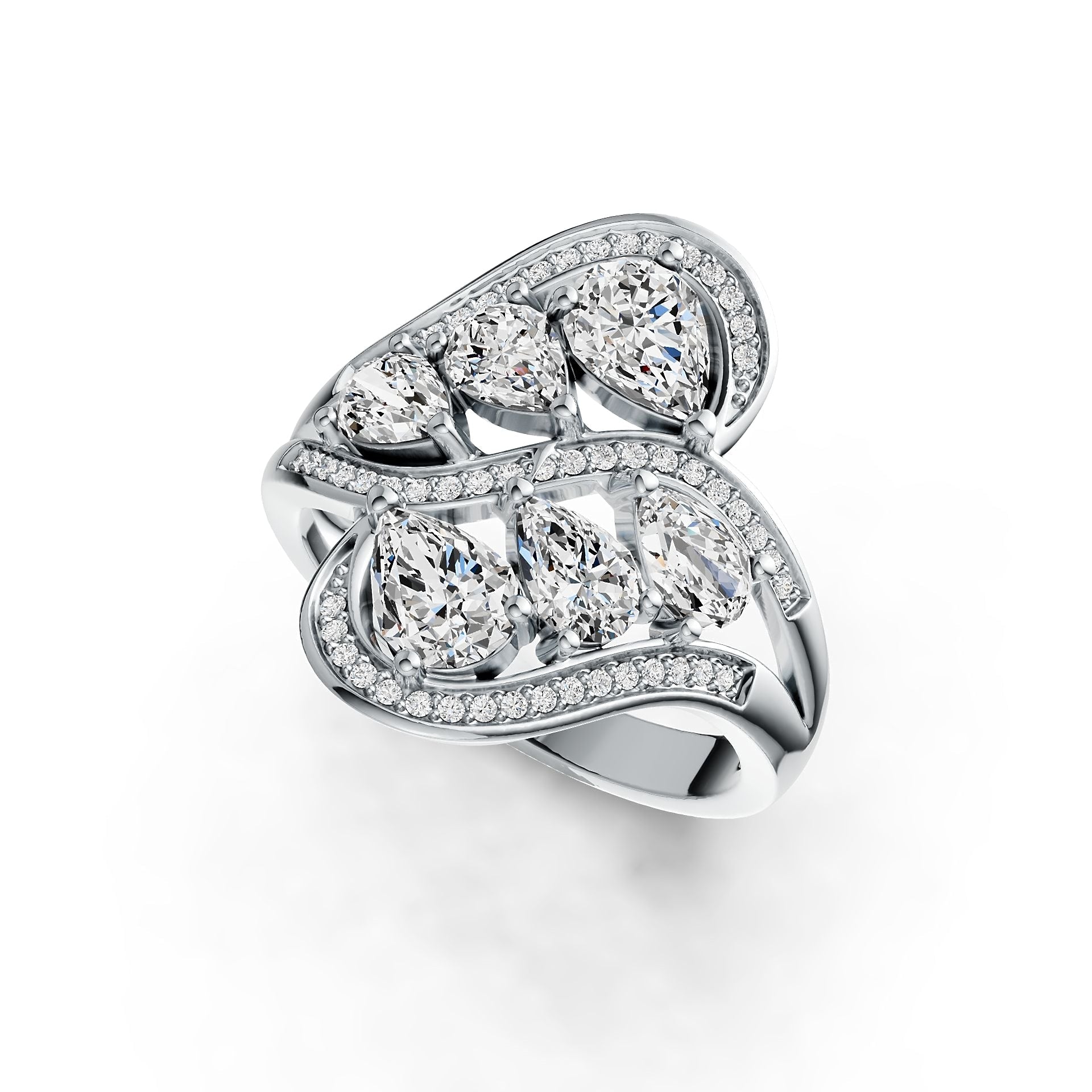 Sterling Silver Semi Mount Ring Setting Pear PE 7X5mm PE 6X4mm DHJ