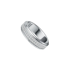 Men's 14K Gold Pave Band Ring with Topaz or CVD Diamond