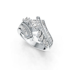 Sterling Silver Semi Mount Ring Setting Round RD 6x6mm Bypass DHJ