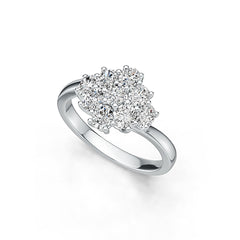 Sterling Silver Semi Mount Ring Setting Oval OV 4X3mm Bypass Cluster Ring - Syzjewelry