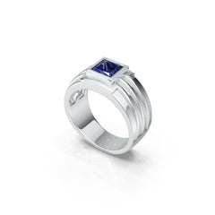 Men's Platinum CVD Diamond Ring Princess SQ 6.5X6.5mm