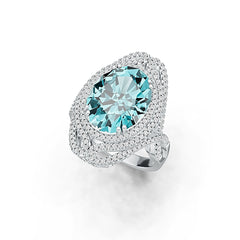 Sterling Silver Semi Mount Ring Setting Oval OV 17X12mm with White Topaz DHJ