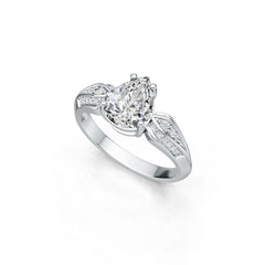 Sterling Silver Semi Mount Ring Setting Pear PE 10X8mm DHJ