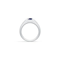 Sterling Silver Moissanite Ring OV 8x6mm White Topaz GTL21424R11