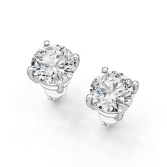 Sterling Silver Semi Mount Earrings Setting Round RD 8x8mm Simple Stud DHJ