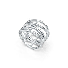 Sterling Silver Multi-Row Wave Ring DHJ