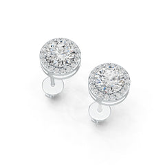Sterling Silver Semi Mount Earrings Setting Round RD 7x7mm DHJ