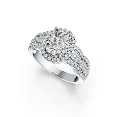 Sterling Silver Semi Mount Ring Setting Oval OV 9X7mm White Topaz DHJ