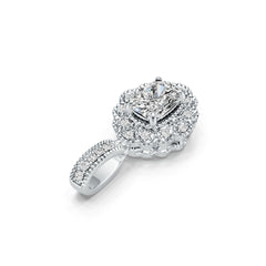 Sterling Silver Semi Mount Pendant Setting Cushion CU 8X6mm DHJ
