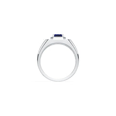 Men's Sterling Silver Moissanite Ring Round RD 6x6mm Unisex Ring