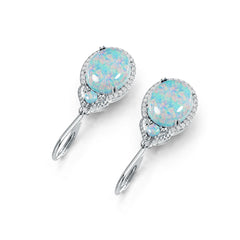 Sterling Silver Semi Mount Earrings Setting Oval OV 12X10mm  3X3mm Cabochon DHJ