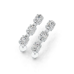 Sterling Silver Semi Mount Earrings Setting Oval OV 6X4mm DHJ