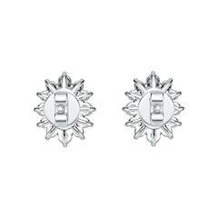 Sterling Silver Semi Mount Earrings Setting Oval OV 7X5mm with White Topaz Syzjewelry