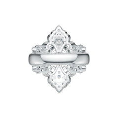 Sterling Silver Semi Mount Ring Setting Round RD 7x7mm Art Deco DHJ
