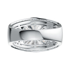 Sterling Silver Semi Mount Ring Setting Round RD 14x14mm DHJ