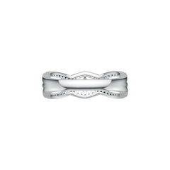Sterling Silver Ring Entwined Style with White Topaz or Moissanite DHJ