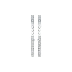 Sterling Silver Hoop Earrings Round with White Topaz or Moissanite DHJ