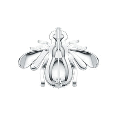 Silver insect-shaped pendant on a white background