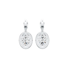 Sterling Silver Semi Mount Earrings Setting Oval OV 18X12mm Double Halo DHJ