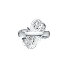 Sterling Silver Semi Mount Ring Setting Oval OV 7X5mm Bow Theme Syzjewelry
