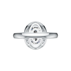 Sterling Silver Semi Mount Ring Setting Oval OV 12X10mm TRI 4X4mm DHJ